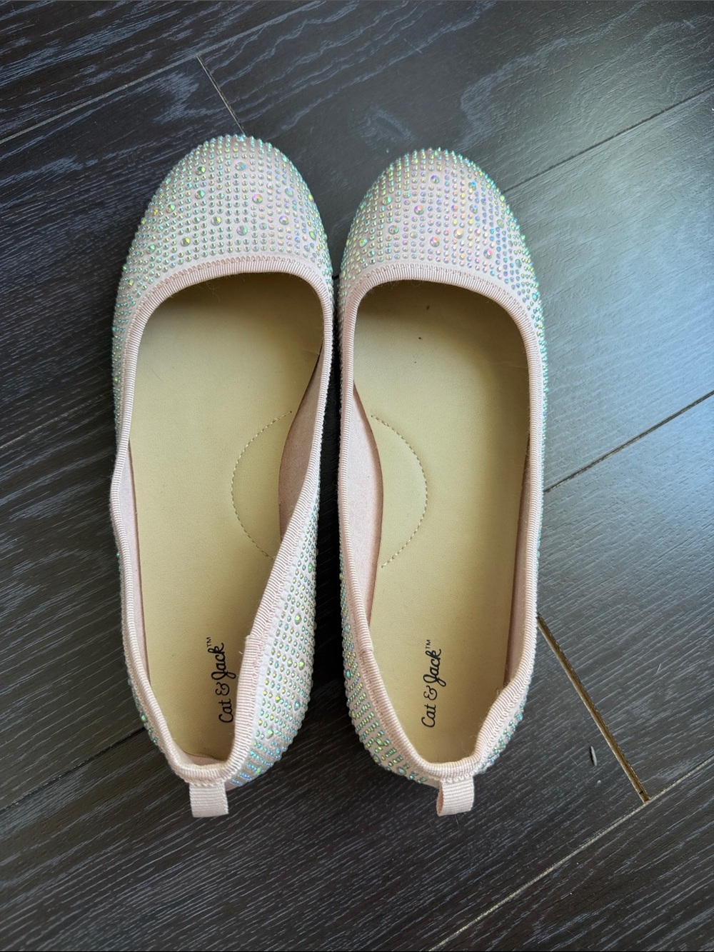 Cat & Jack Light Pink Jeweled Ballet Flats Size 5